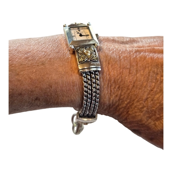 Brighton Monroe Silvertone Goldtone Quartz Analog Bracelet Watch - Picture 7 of 9